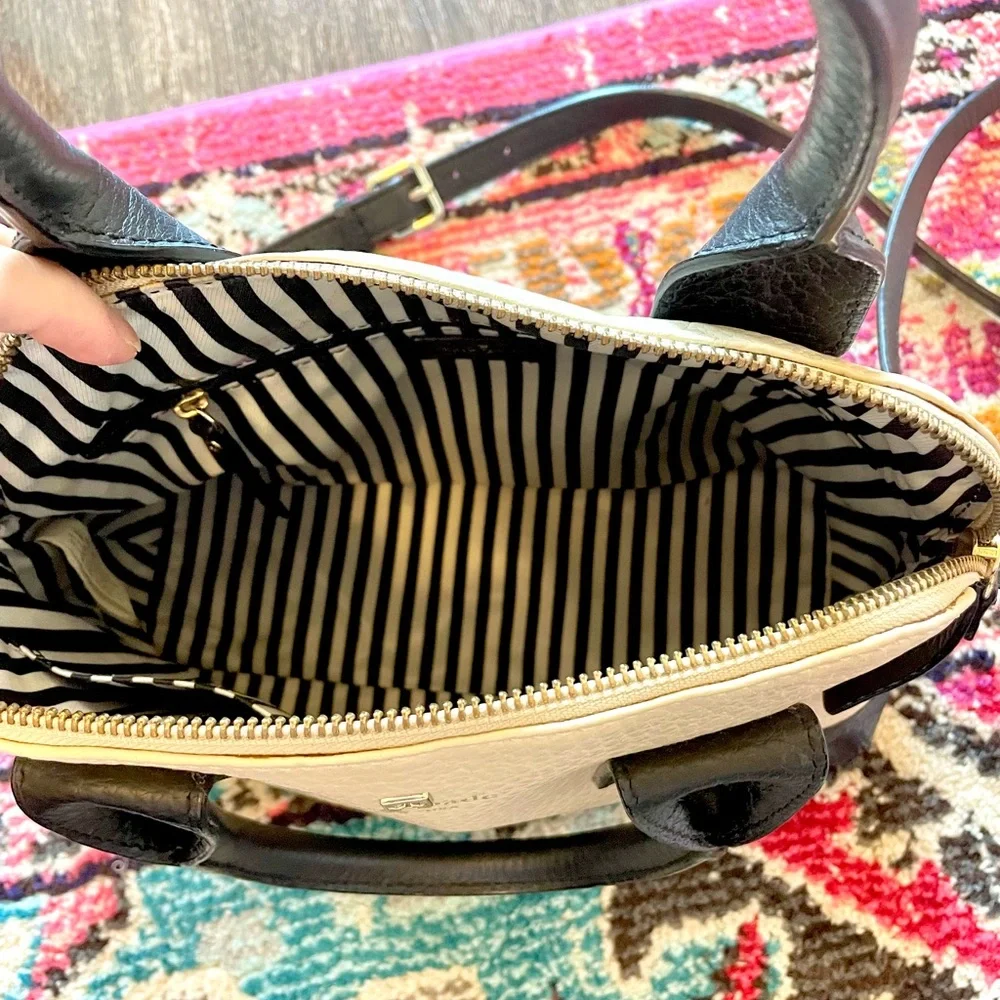 🔥🆕Kate Spade Cream & Black Satchel Handbag - Picture 7 of 10